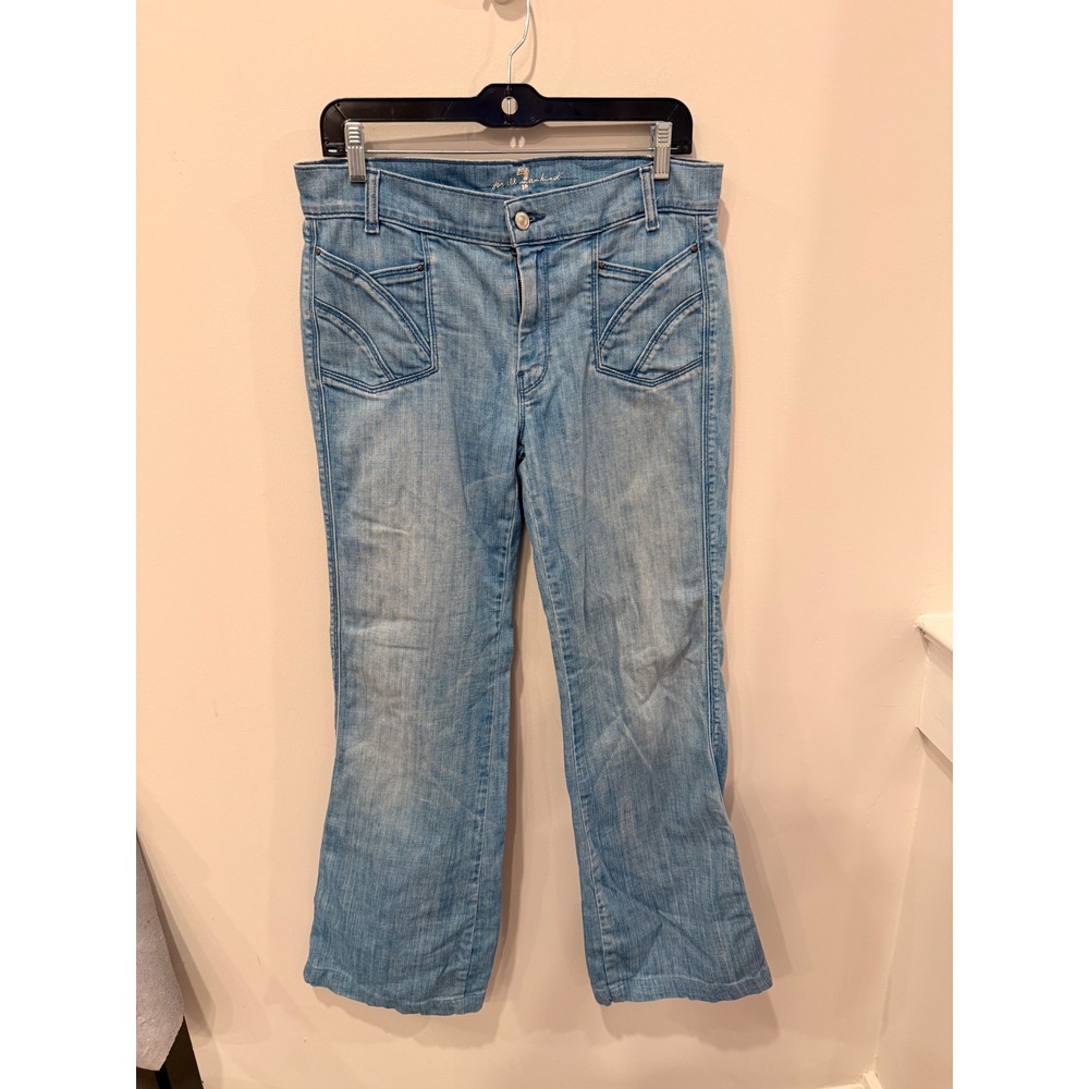 7 For All Mankind Light Wash Bootcut Jeans Women's Size 30 Stretch Denim Y2K